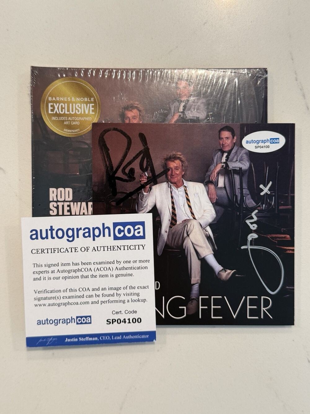 Rod Stewart & Jools Holland Double Signed COA ACOA Swing Fever CD AUTOGRAPH #9
